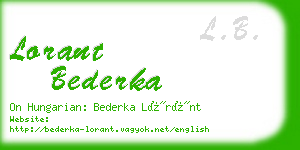 lorant bederka business card